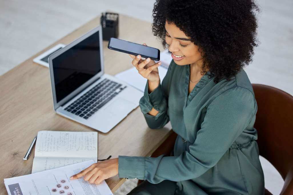 Business woman reviewing data