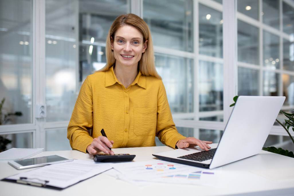 Smiling female accountant